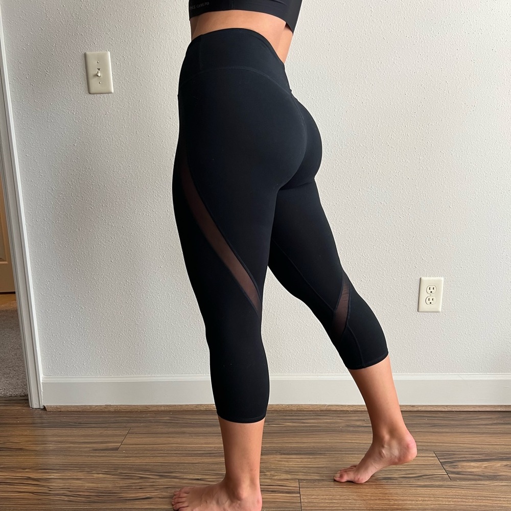Fabletics Mesh Black Crop Leggings
